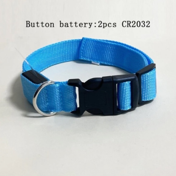 New LED Blue Dog Collar– Solid or Flashing Dog Collar- Size Large - Picture 9 of 11